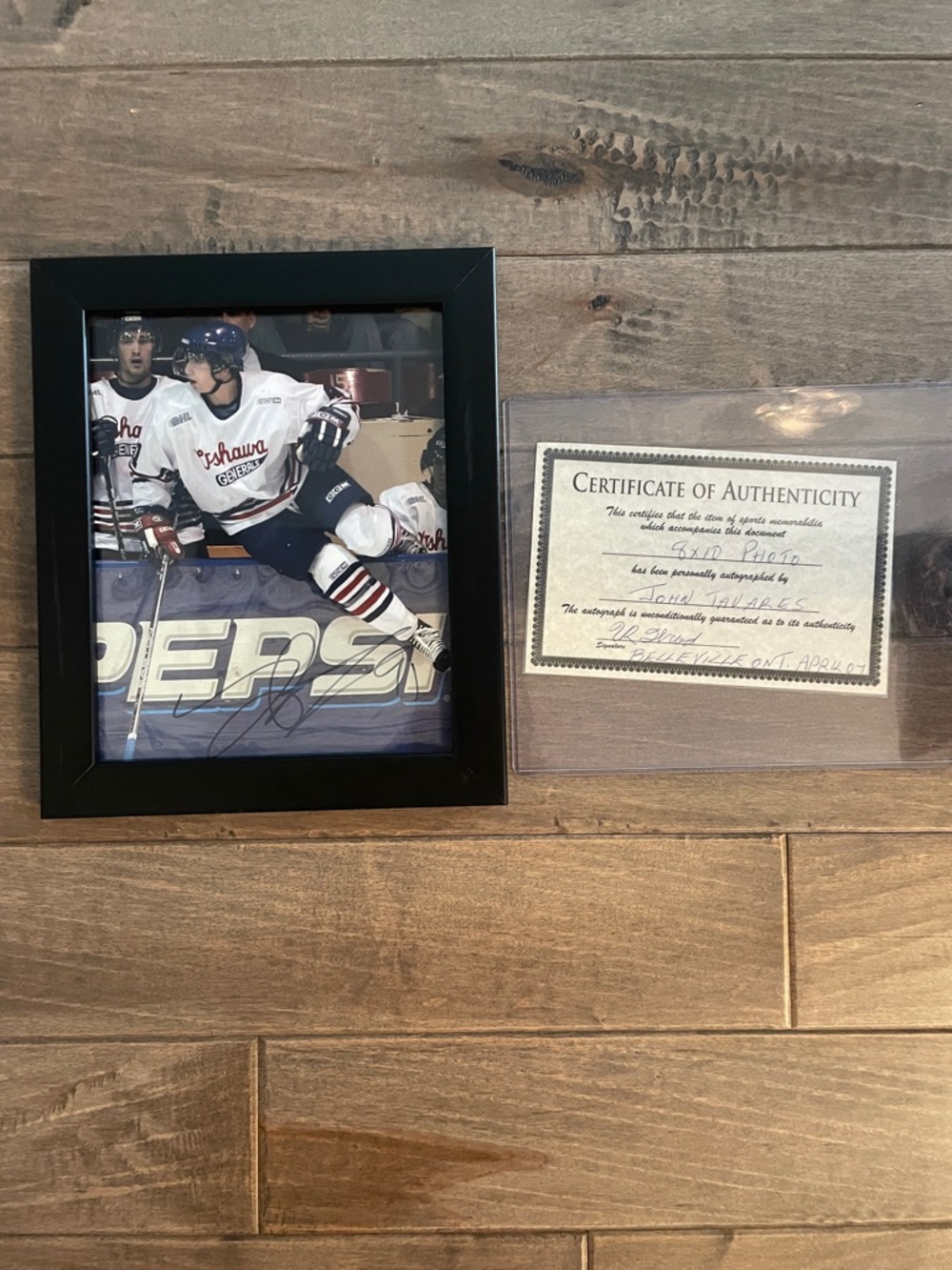 Framed Signed John Tavares Picture